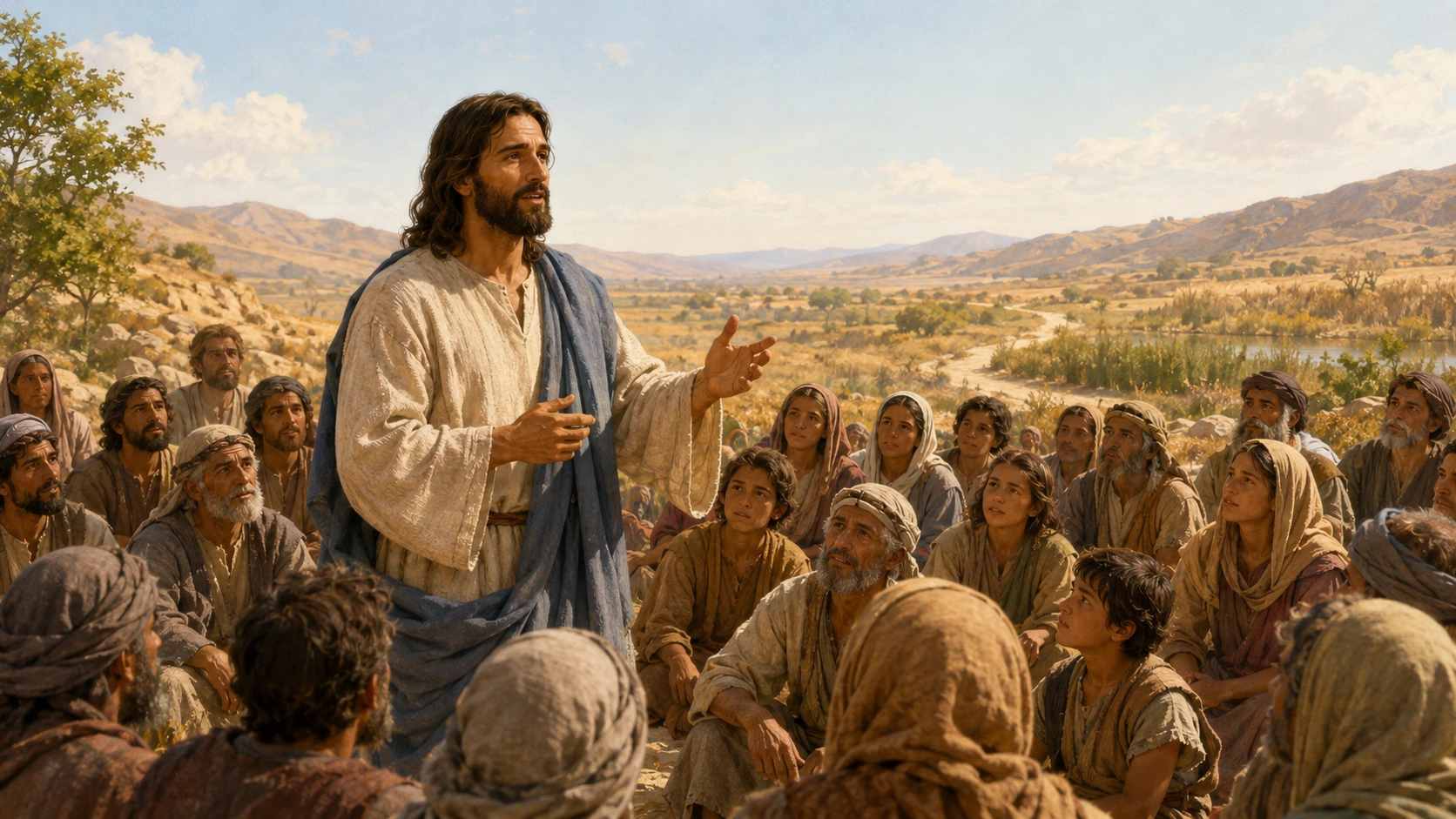 Jesus teaches a crowd about John after John’s messengers leave.